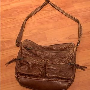 Brown faux leather purse